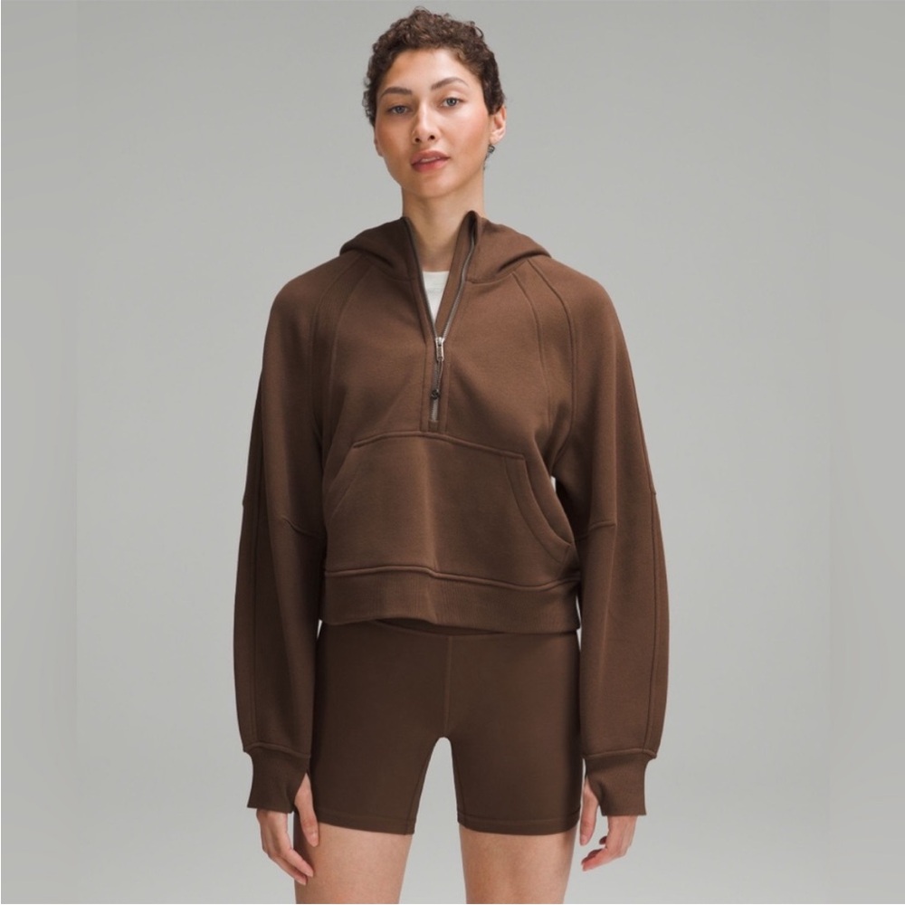 Lululemon scuba oversized half zip in dark brown XS/S